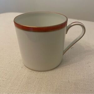 Limoges White Orange and Gold Trim Espresso cup set of 5 New in package Vintage!